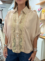 Champagne Lace Detail Top