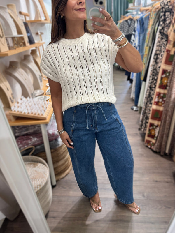 Ivory Knitted Top