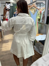 White 3/4 Sleeves Dress