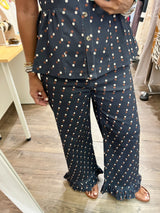 Navy Multi Dots Top & Pant Set