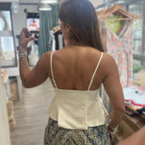 Ivory Ruffle Hem Top