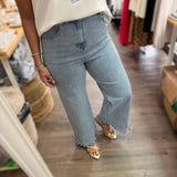 Light Denim Scalloped Hem Jean