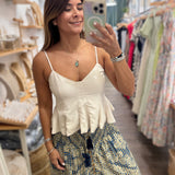 Ivory Ruffle Hem Top