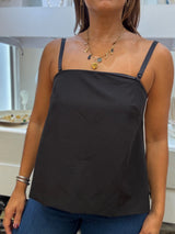 Black Side Stripes Back Detail Top