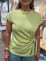 Green Front Knot Top