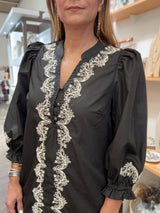 Black Embroidered Detail Dress