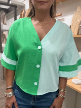 Green & Aqua Top