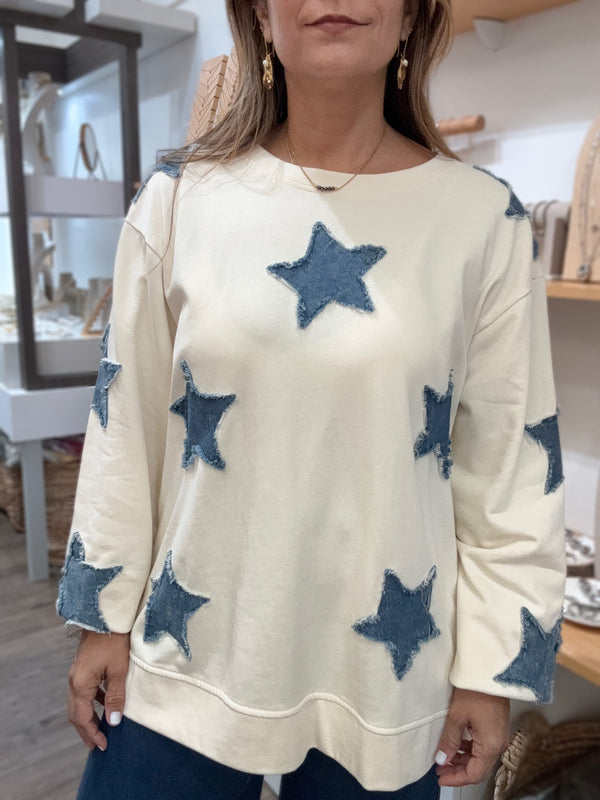 Denim Stars Sweater