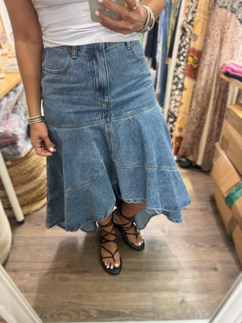 Denim Hi-Lo Skirt