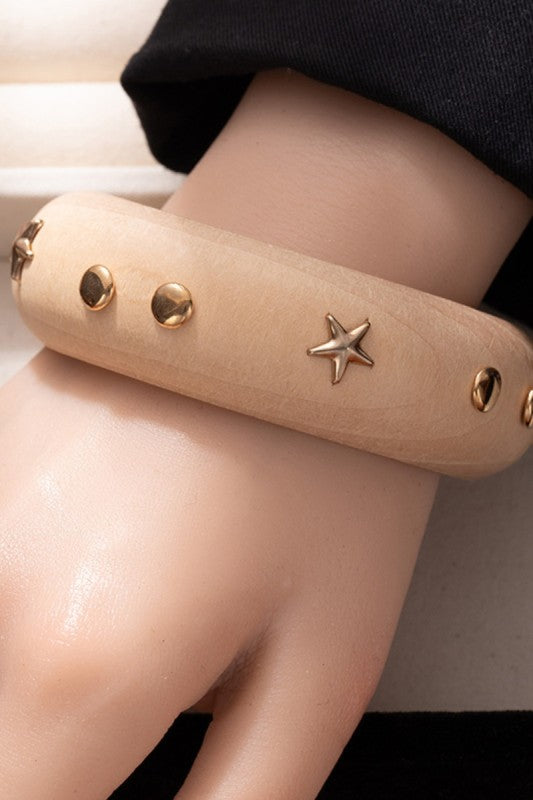 Studs & Star Wood Bangle
