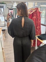 Black Kimono Sleeves Jumpsuit