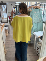 Chartreuse Dolman Sleeves Top