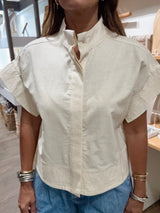 Beige Front Buttons Top