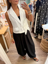 White Flower Detail Vest
