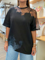 Black Lace Detail Top