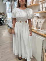 White Cut Out Detail Dress