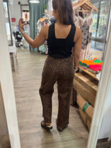 Leopard Print Scalloped Hem Jean