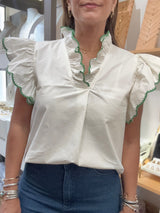 Ivory Trim Detail Top