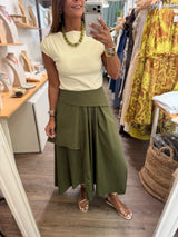 Olive Asymmetrical Skirt