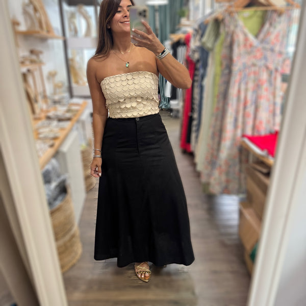 Black A-Line Maxi Skirt