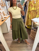 Olive Asymmetrical Skirt