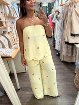 Yellow Polka Dots Top & Pants Set