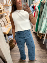 Embroidered Detail Jeans
