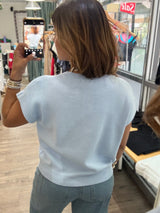 Sky Blue Front Detail Top