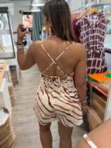 Zebra Print Back Detail Romper