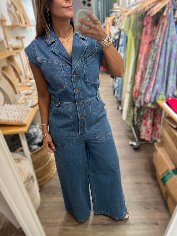 Denim Utility Jumpsuit