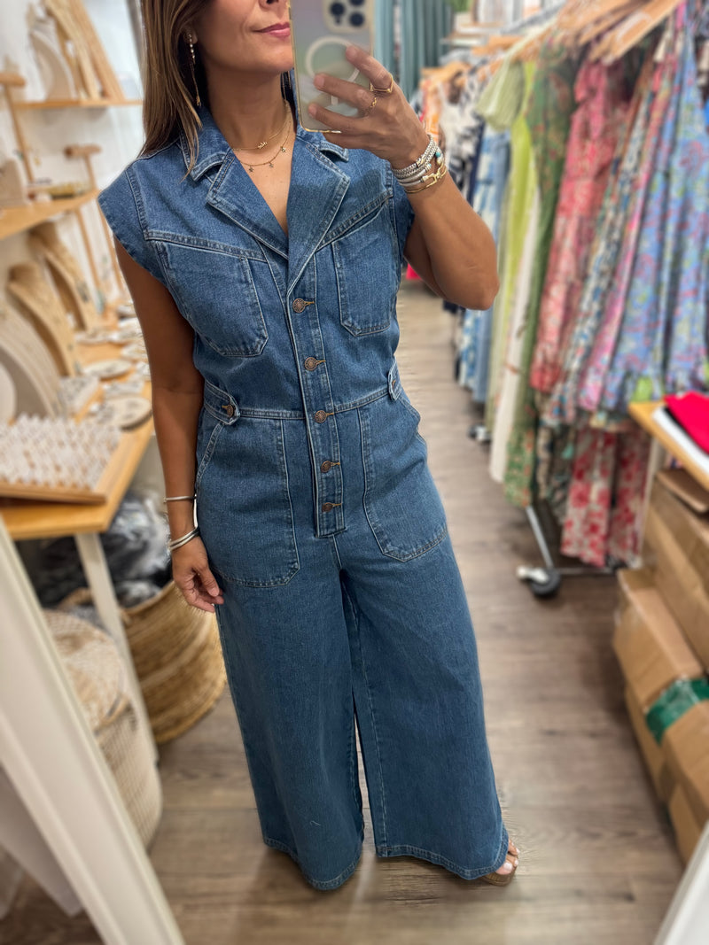 Denim Utility Jumpsuit