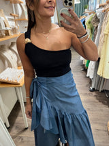 Black One Shoulder Top