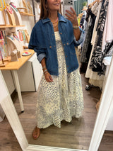 Denim Cape Detail Jacket