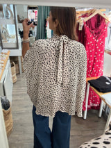 Black & Ivory Neck Detail Top