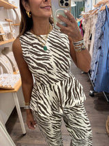 Zebra Print Top & Pants Set
