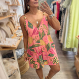 Pink Rio Print Romper