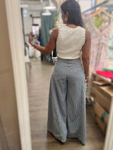 Pinstripe Wide Leg Jean