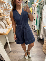 Navy Contrast Stitch Dress