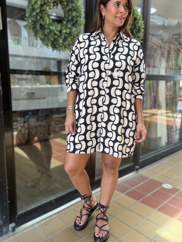 Black & White Print Romper