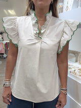 Ivory Trim Detail Top