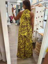 Chartreuse Print Top & Pant Set