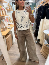 Embroidered Side Ties Top