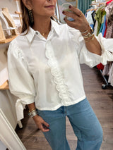 White Scalloped Detail Top