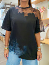 Black Lace Detail Top
