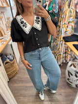 Black Collared Top