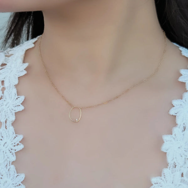 Dainty Circle Chain Necklace (NM)