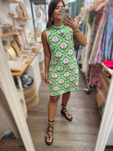 Green Mix Shift Dress