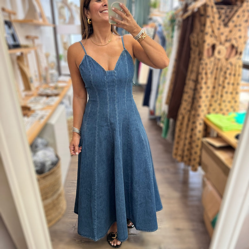 Dark Denim Midi Dress