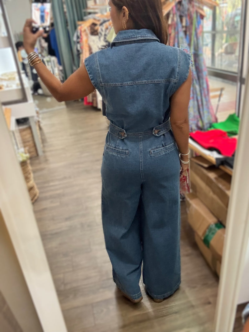 Denim Utility Jumpsuit