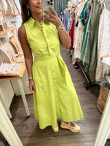 Lime Tie Waist Dress